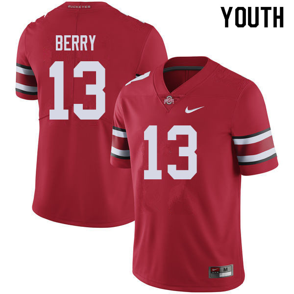 Youth #13 Rashod Berry Ohio State Buckeyes College Football Jerseys Sale-Red